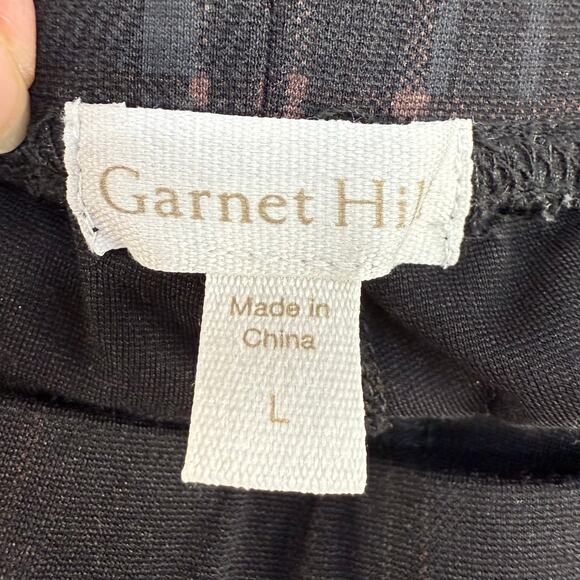 Garnet Hill Dress Leggings Women's Size L Plaid Black Gray Business Casual - Picture 5 of 12